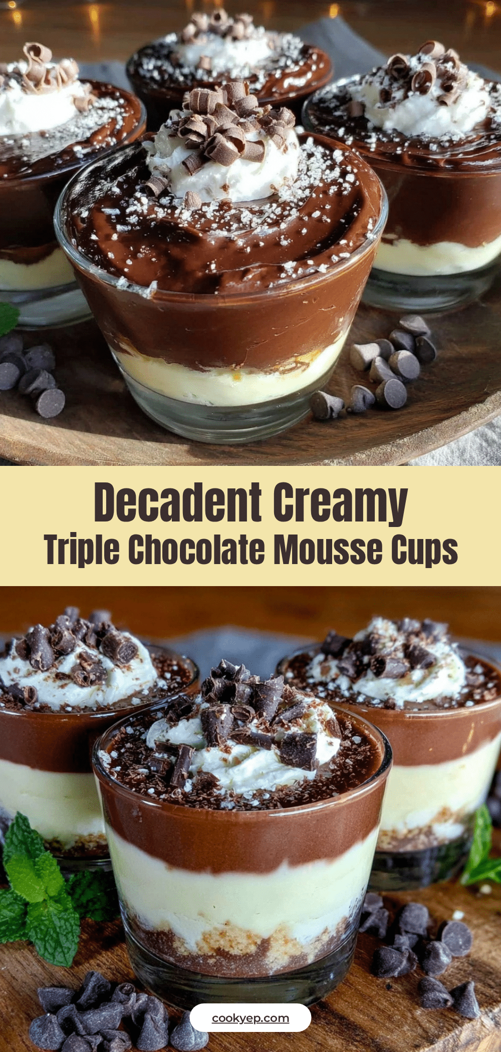 triple chocolate mousse cups recipe