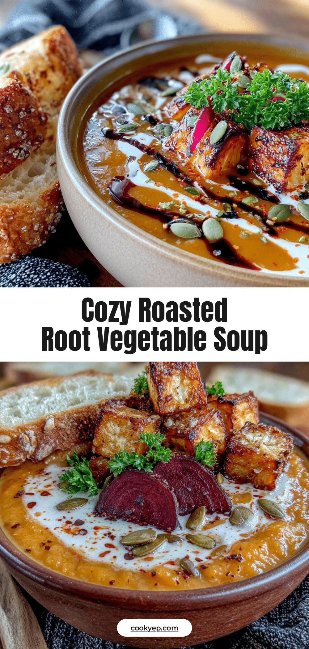 cozy fall harvest soup with roasted root vegetables recipe
