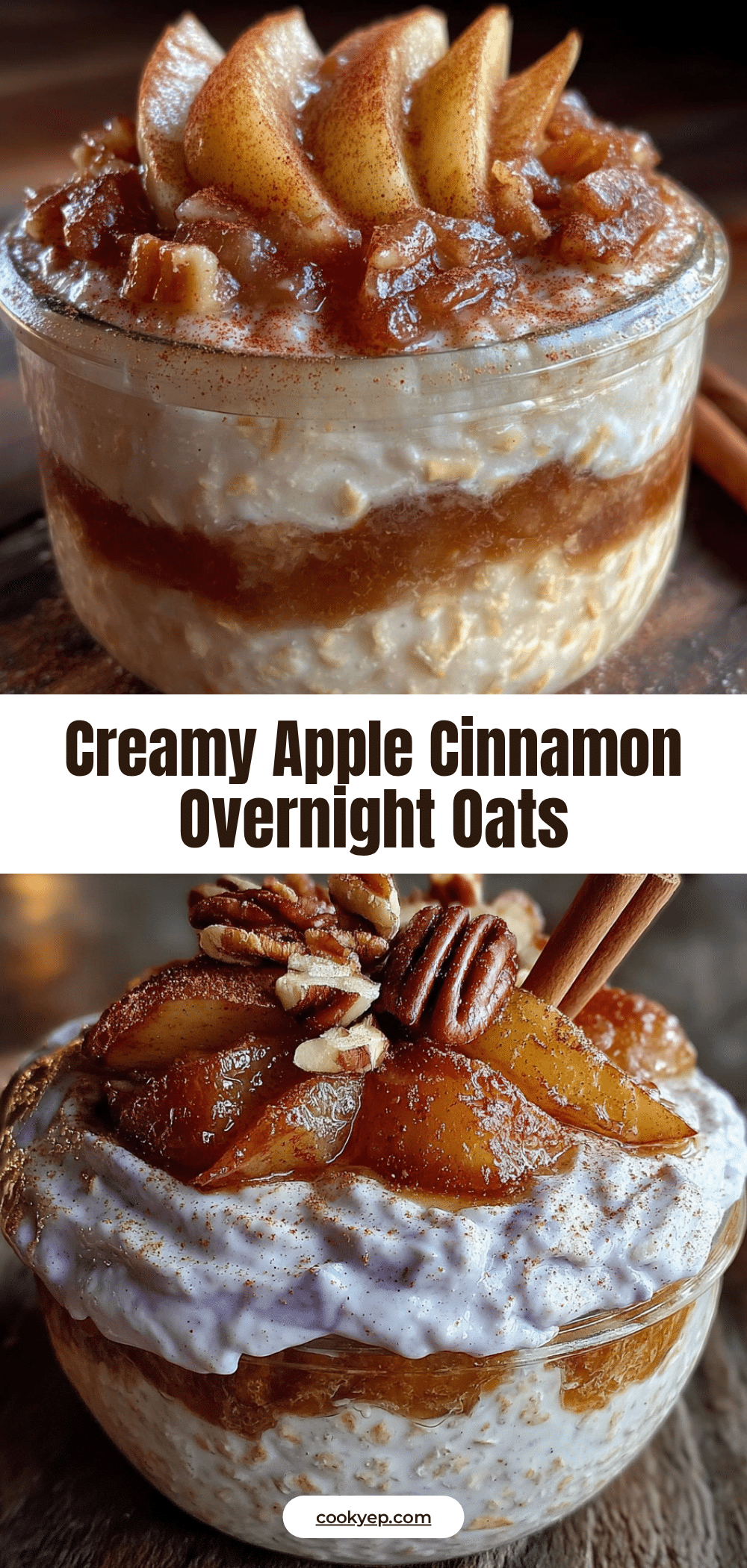 creamy apple cinnamon overnight oats recipe