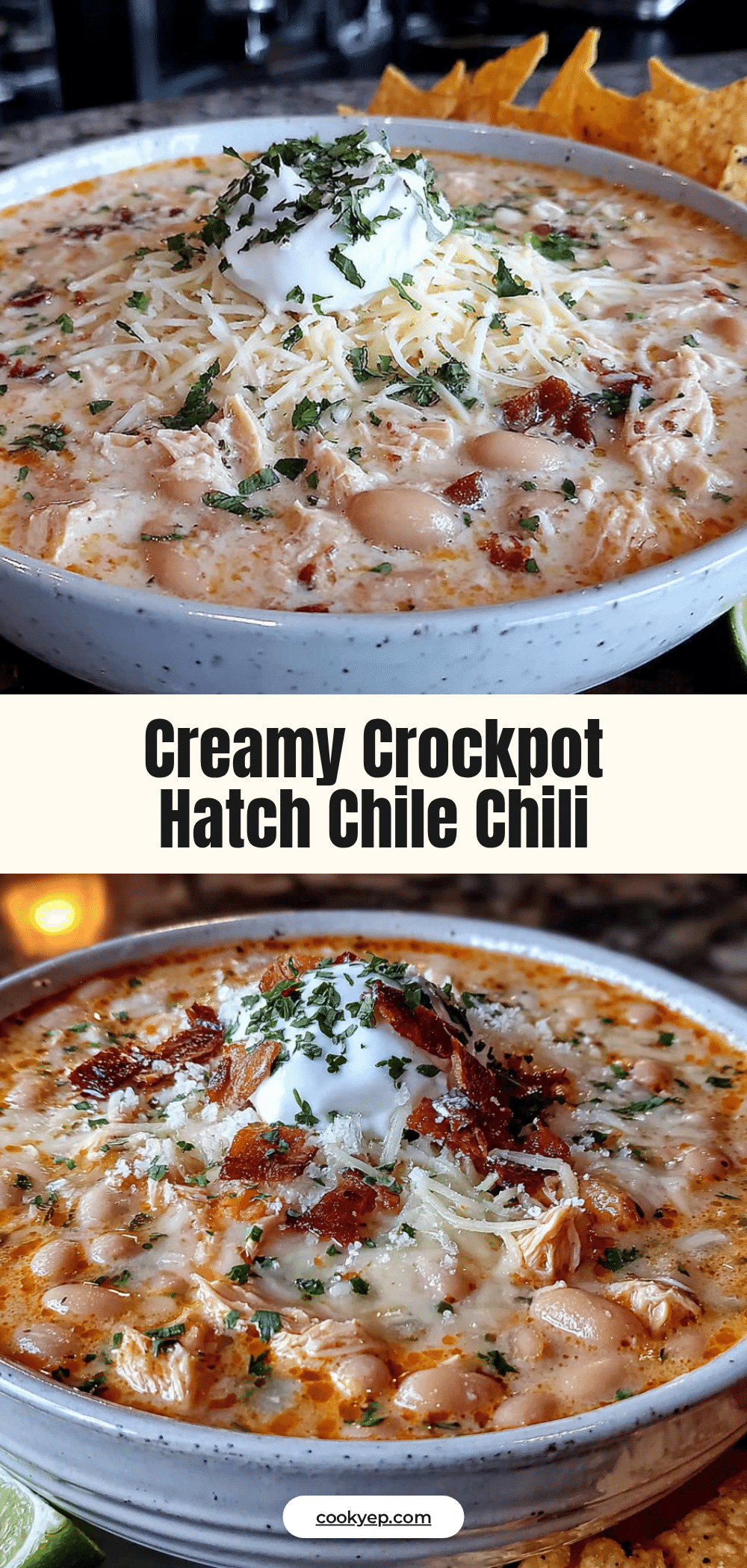 creamy crockpot white chicken chili with hatch chiles recipe