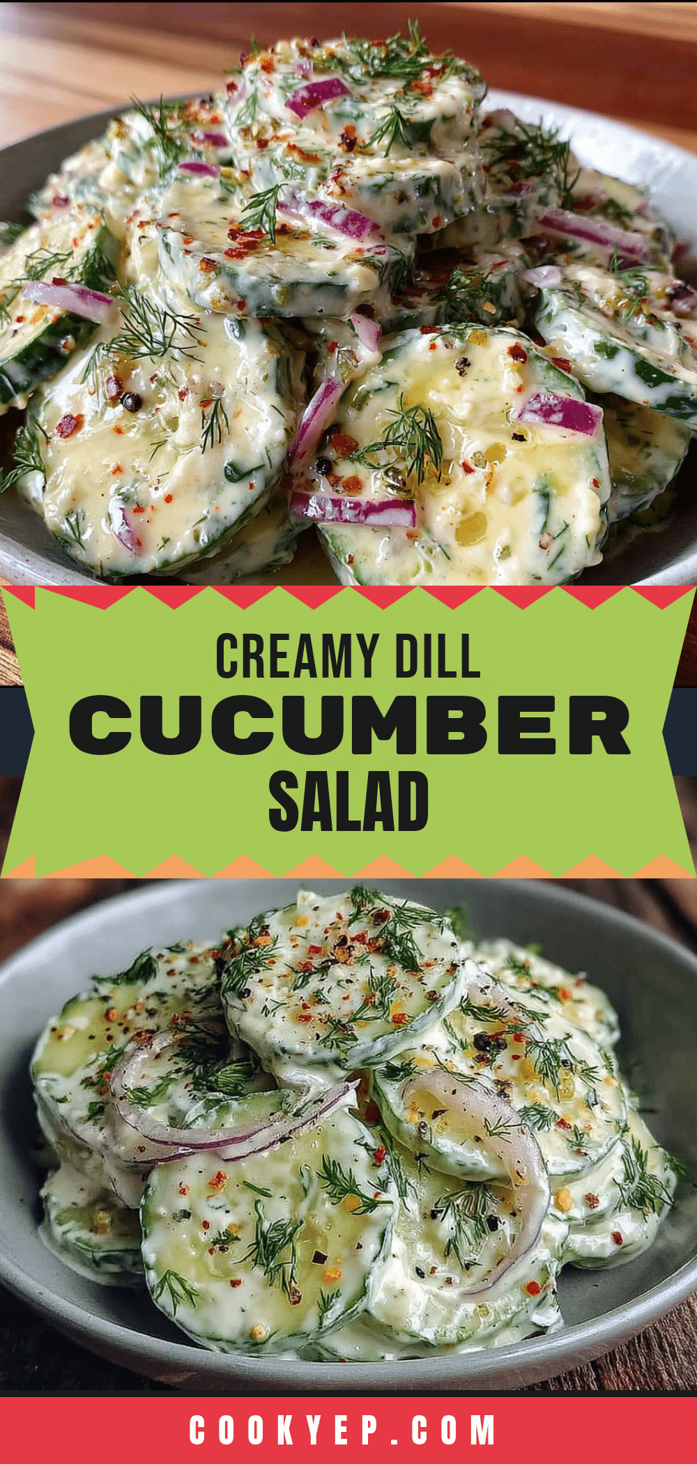 creamy dill cucumber salad with red onion recipe
