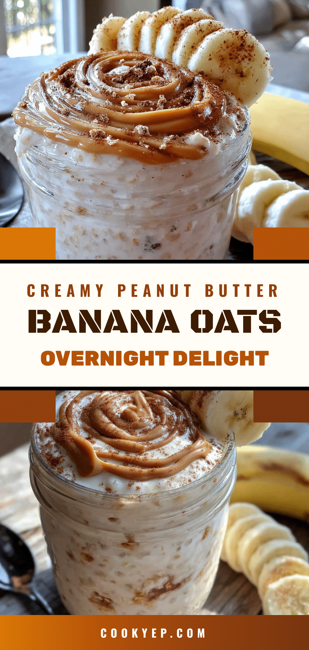 creamy peanut butter banana overnight oats recipe