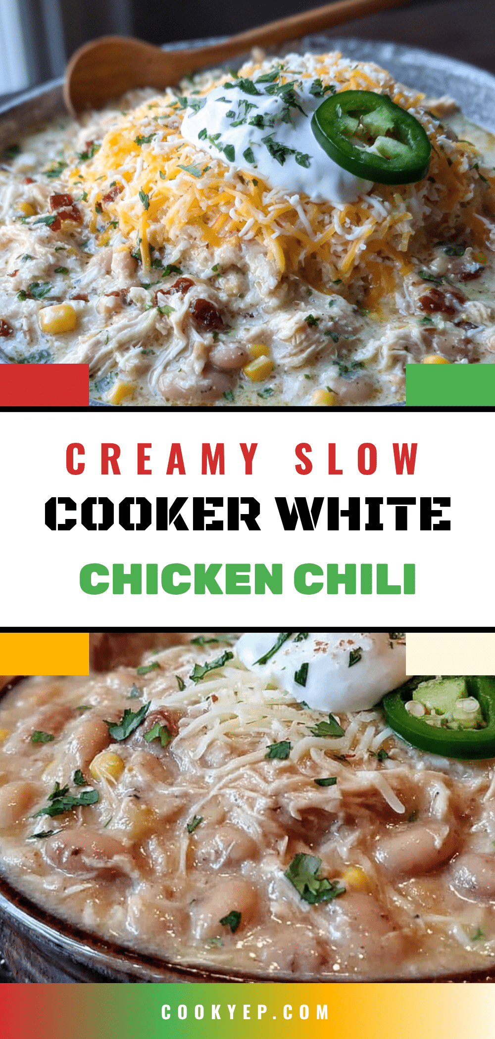 creamy slow cooker white chicken chili with pepper jack recipe