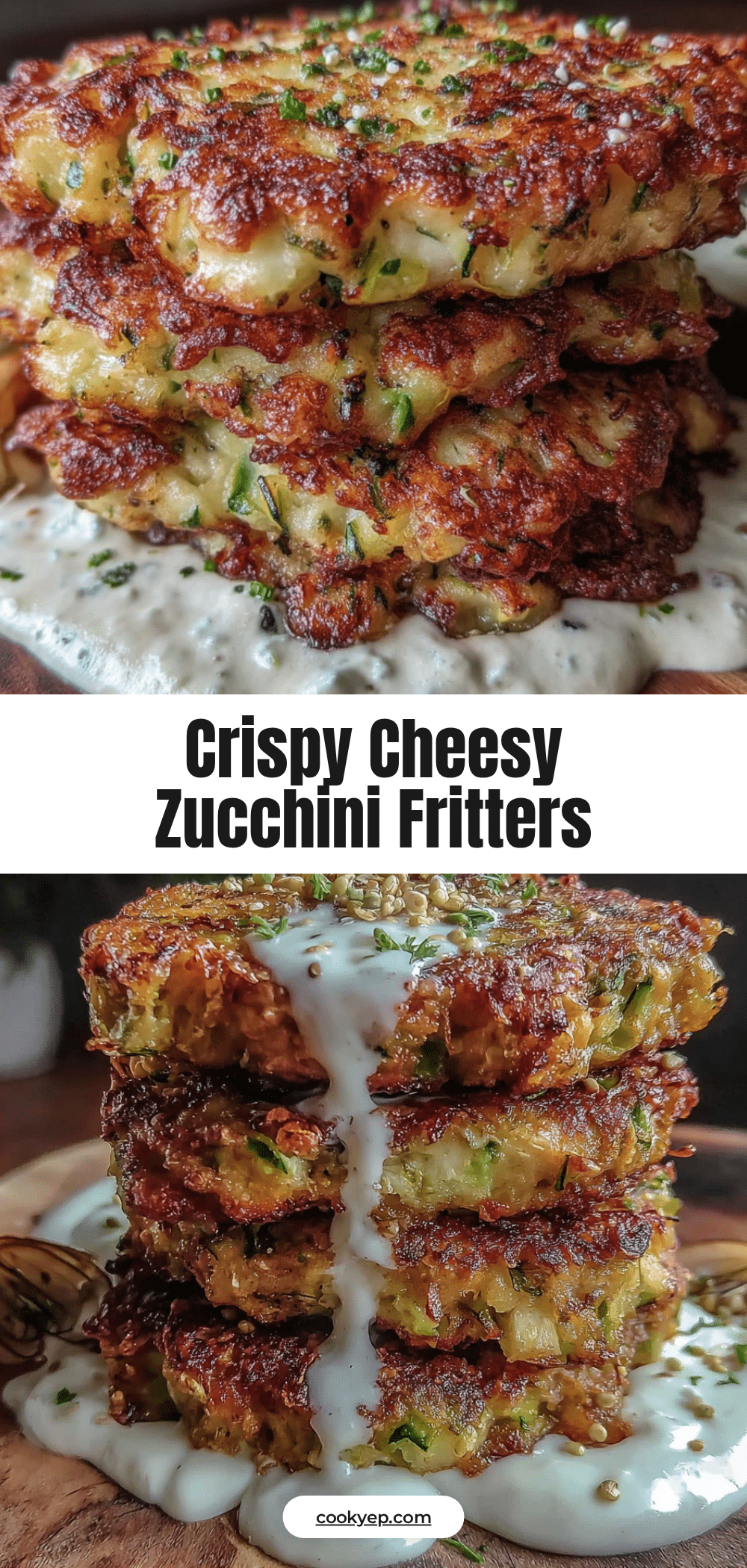 Crispy Cheesy Zucchini Fritters recipe
