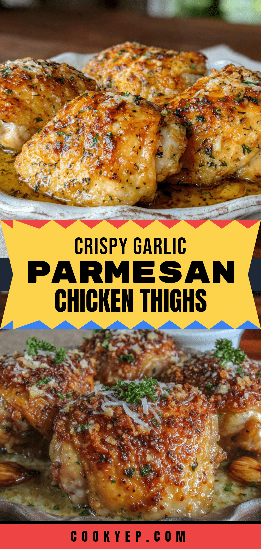 crispy garlic parmesan chicken thighs air fryer recipe