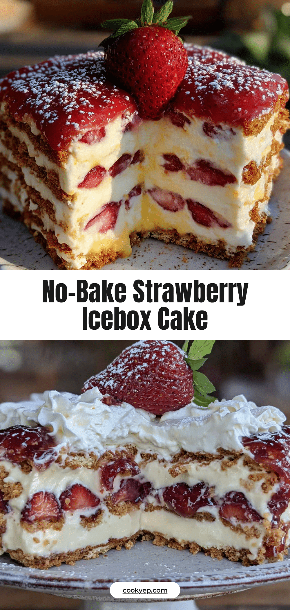 easy no-bake strawberry icebox cake recipe