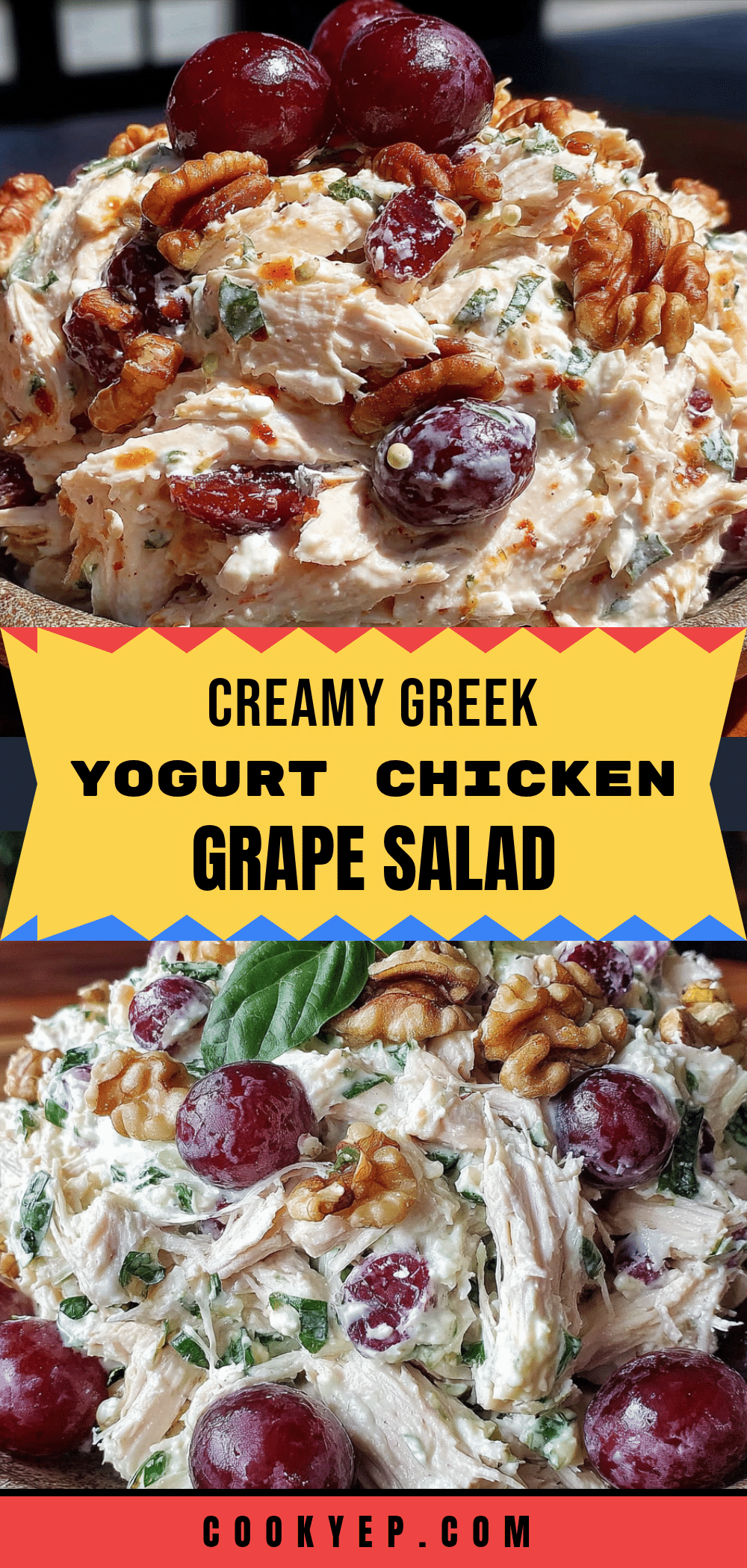 Healthy Greek Yogurt Chicken Salad with Grapes recipe