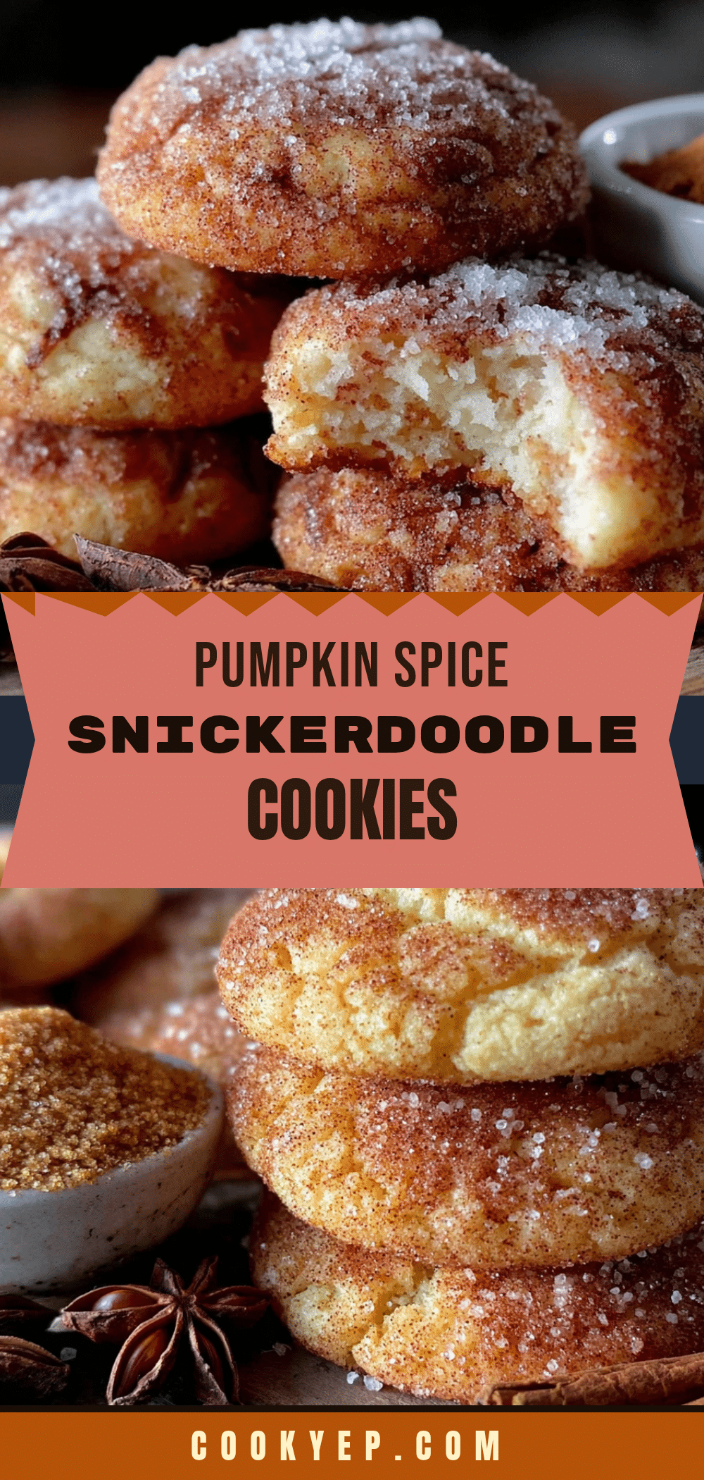 pumpkin spice snickerdoodle cookies recipe