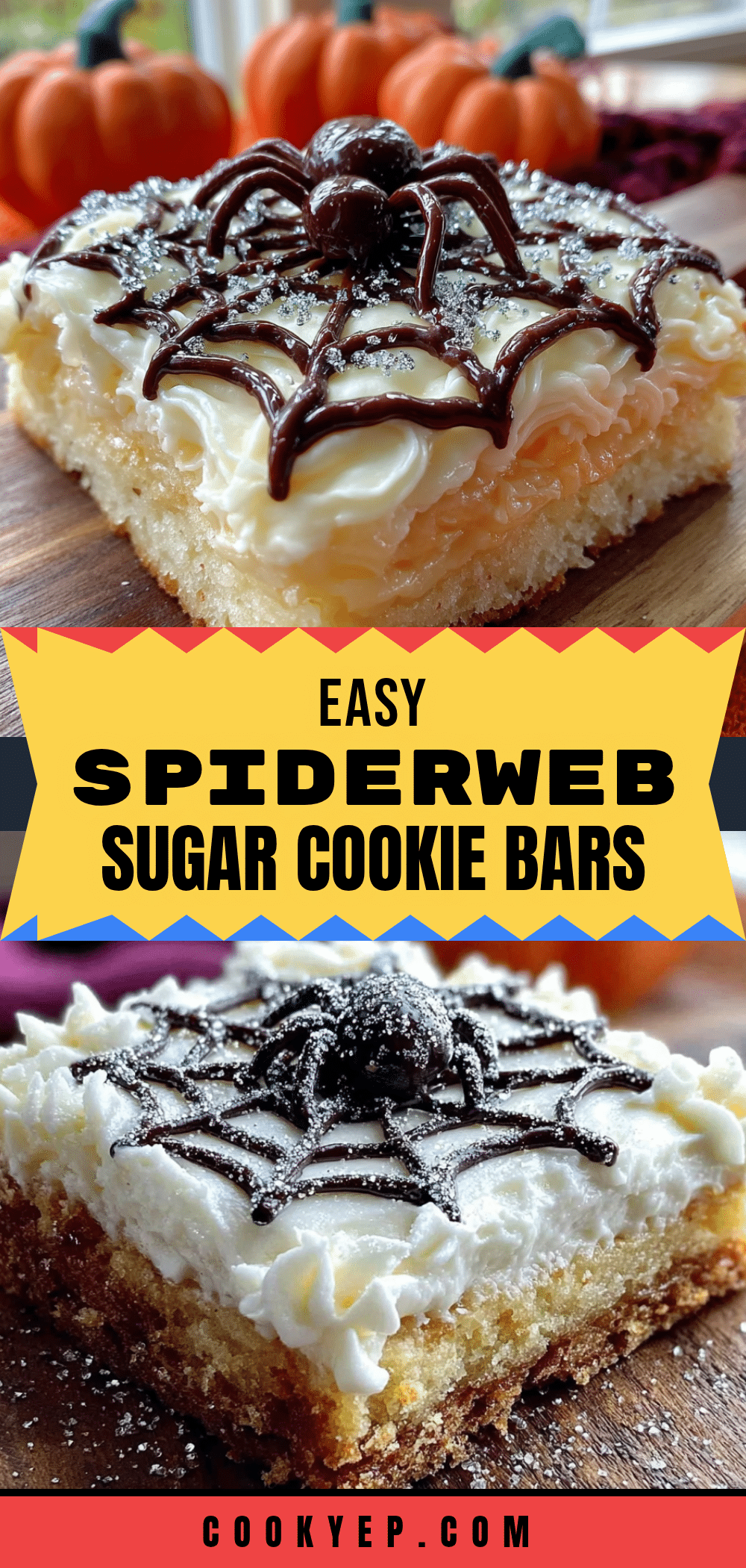 spiderweb sugar cookie bars recipe