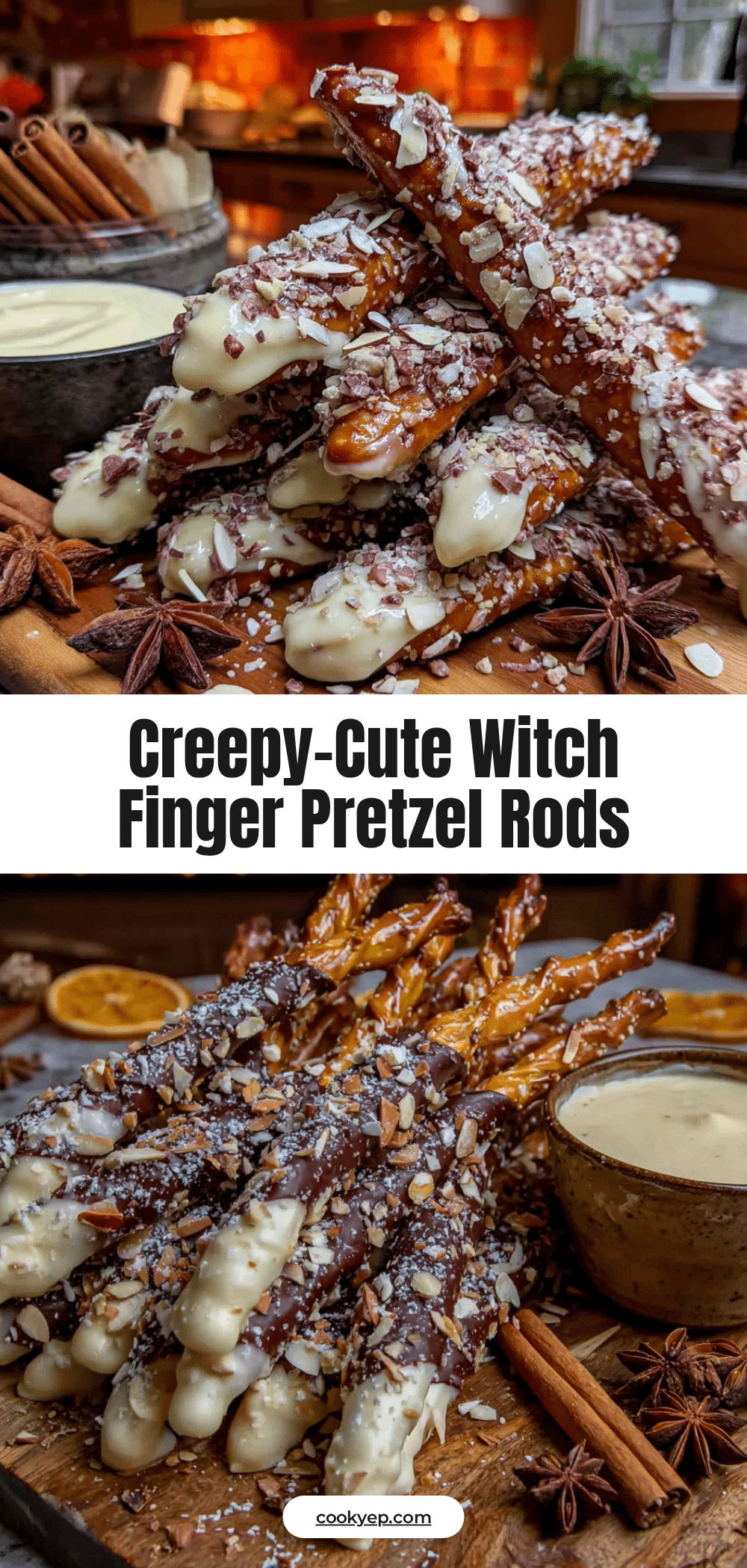 witch finger pretzel rods recipe
