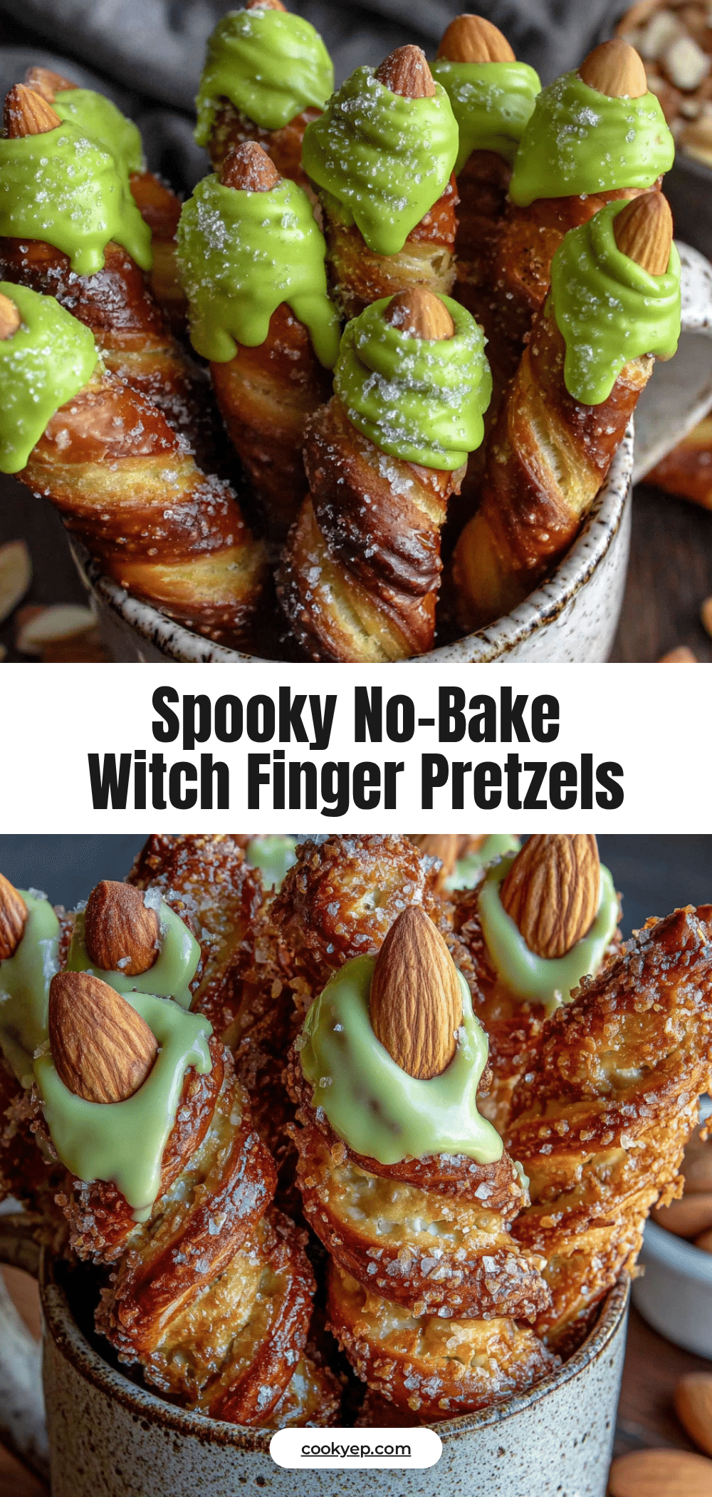 witchs finger pretzel rods recipe