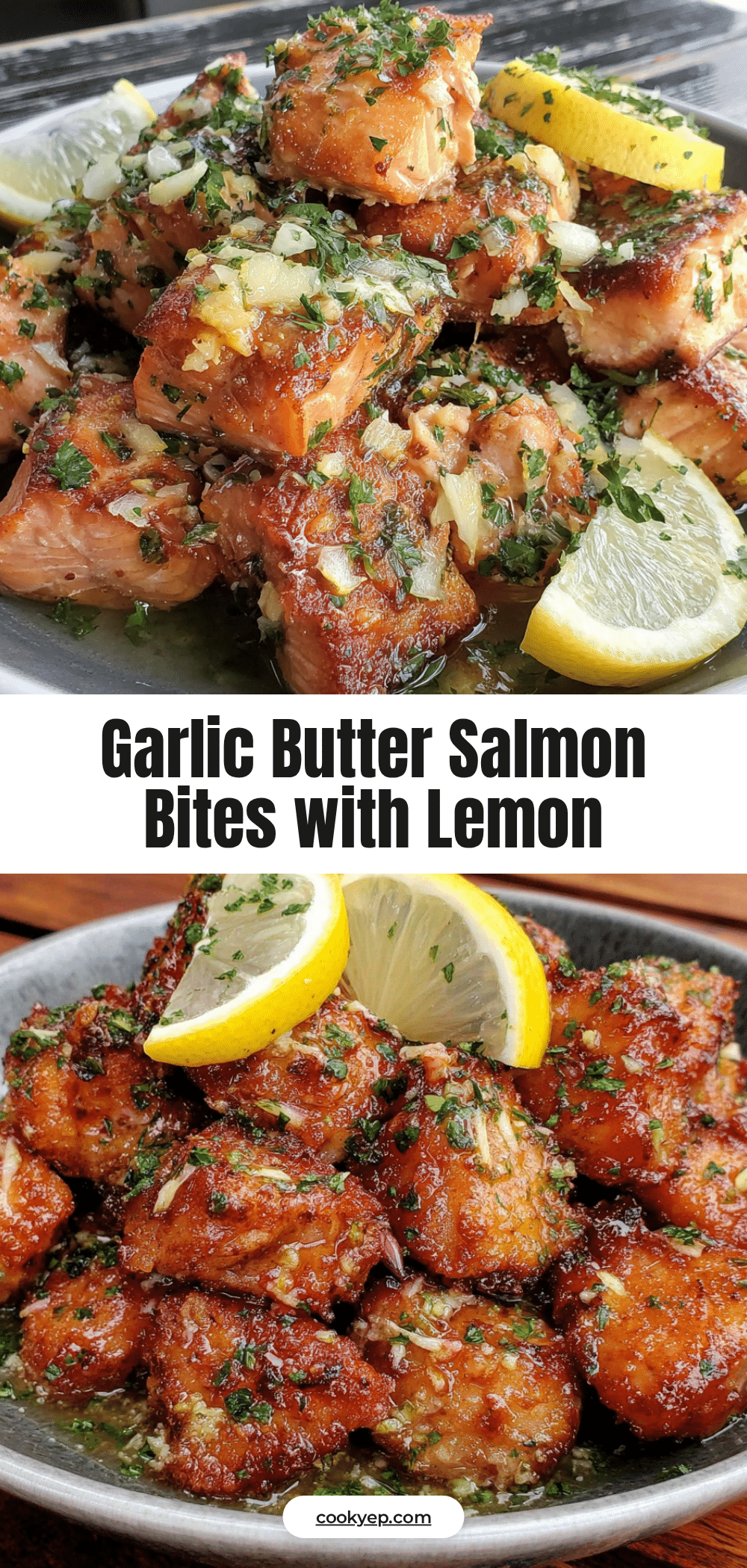garlic butter salmon bites recipe
