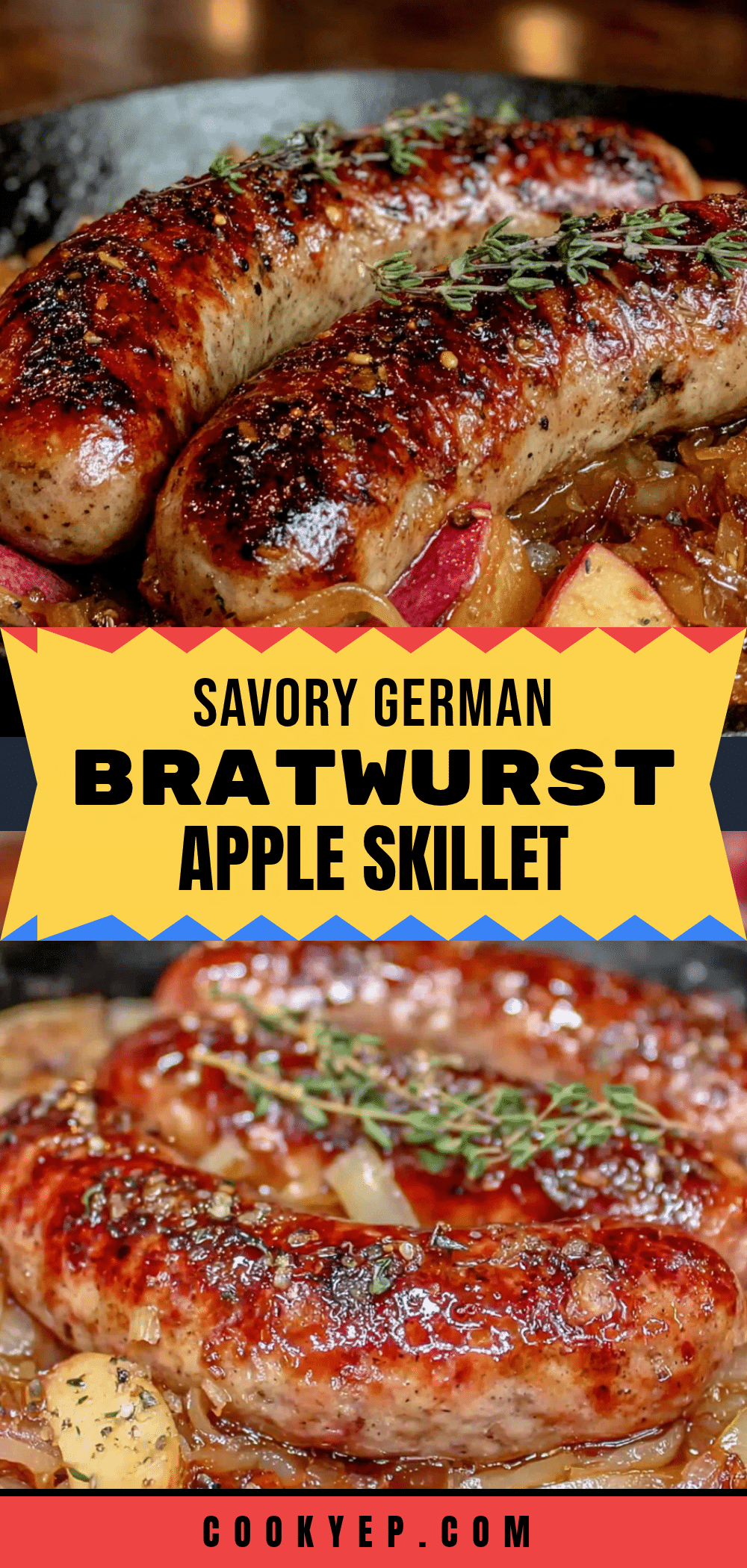 german bratwurst skillet with apples recipe