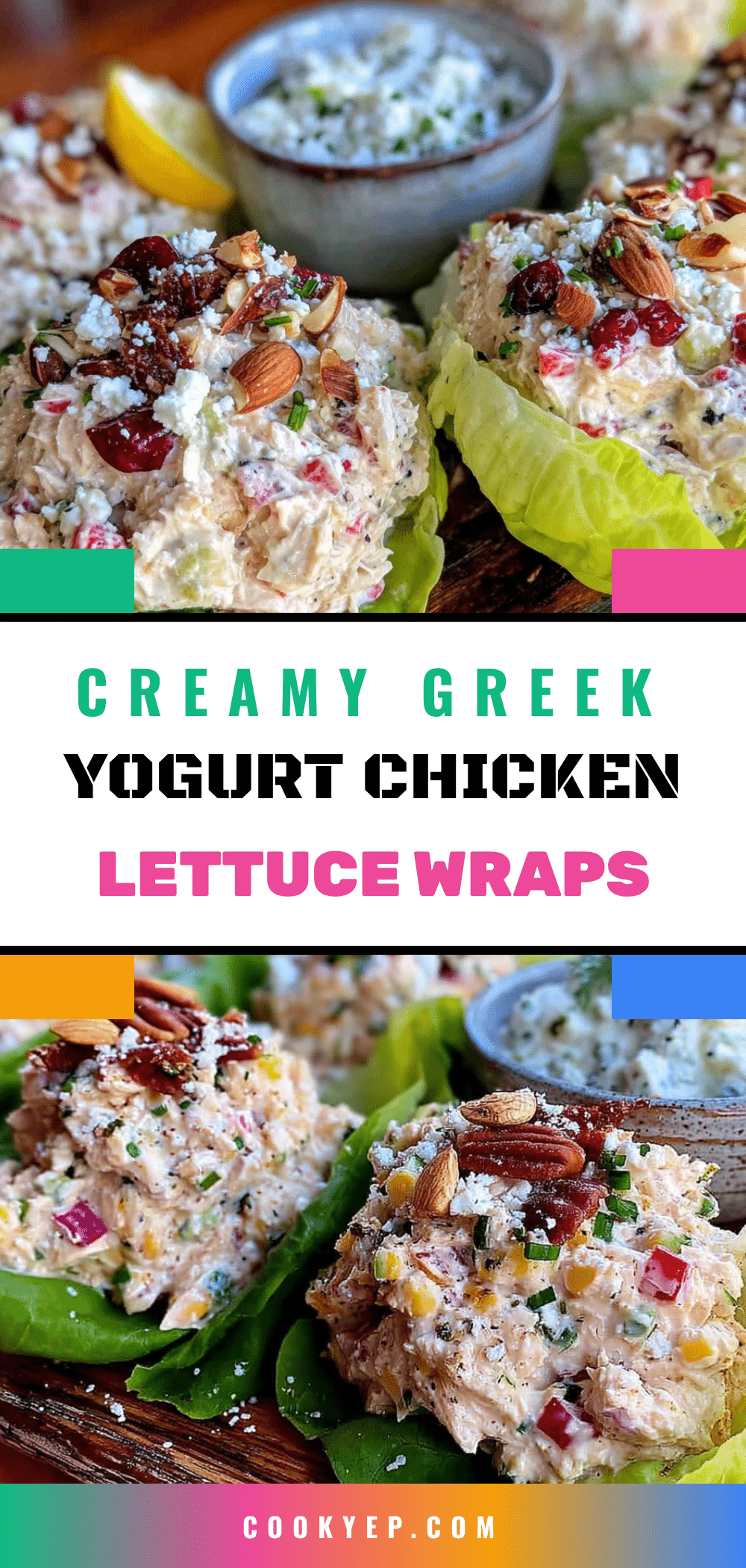 Greek yogurt chicken salad lettuce wraps recipe