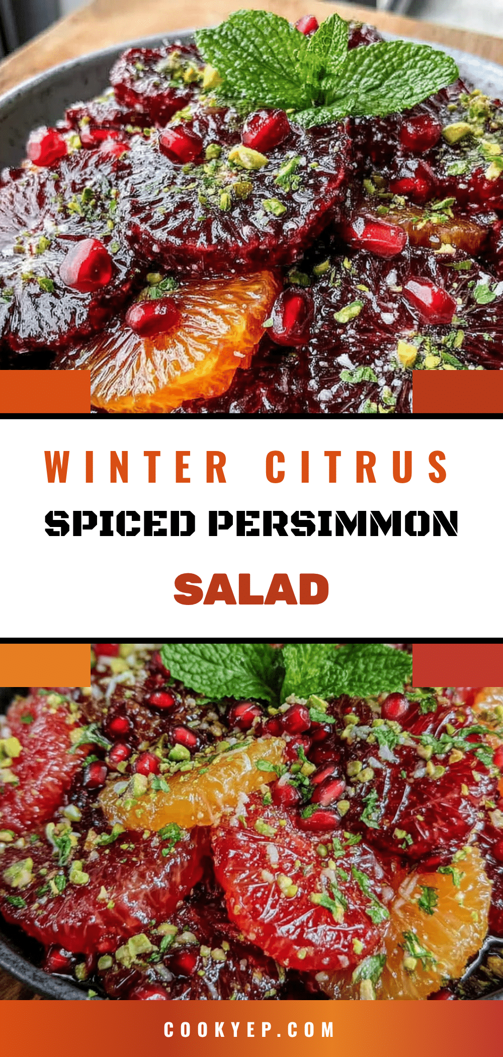 spiced pomegranate persimmon salad recipe