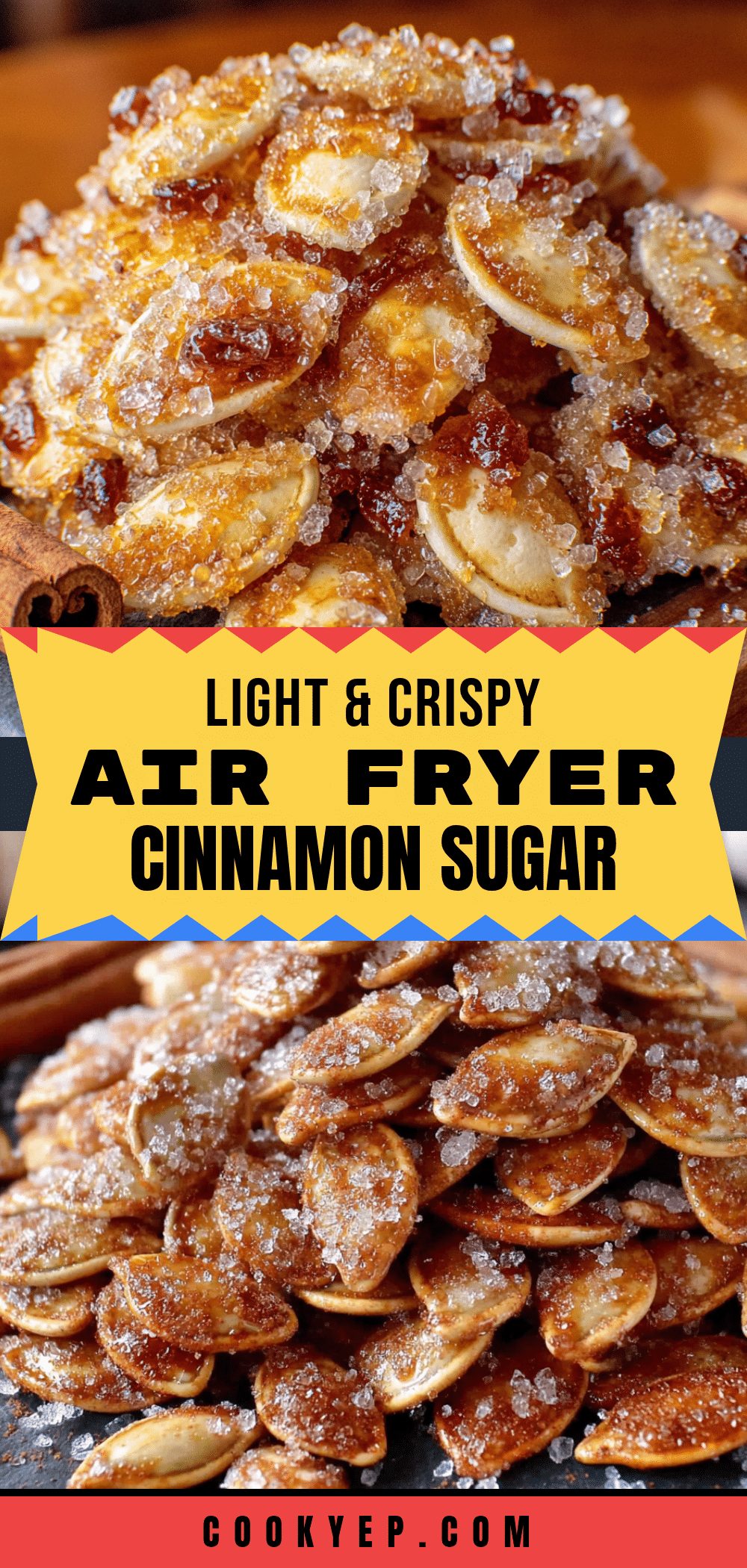 air fryer cinnamon sugar pumpkin seeds recipe
