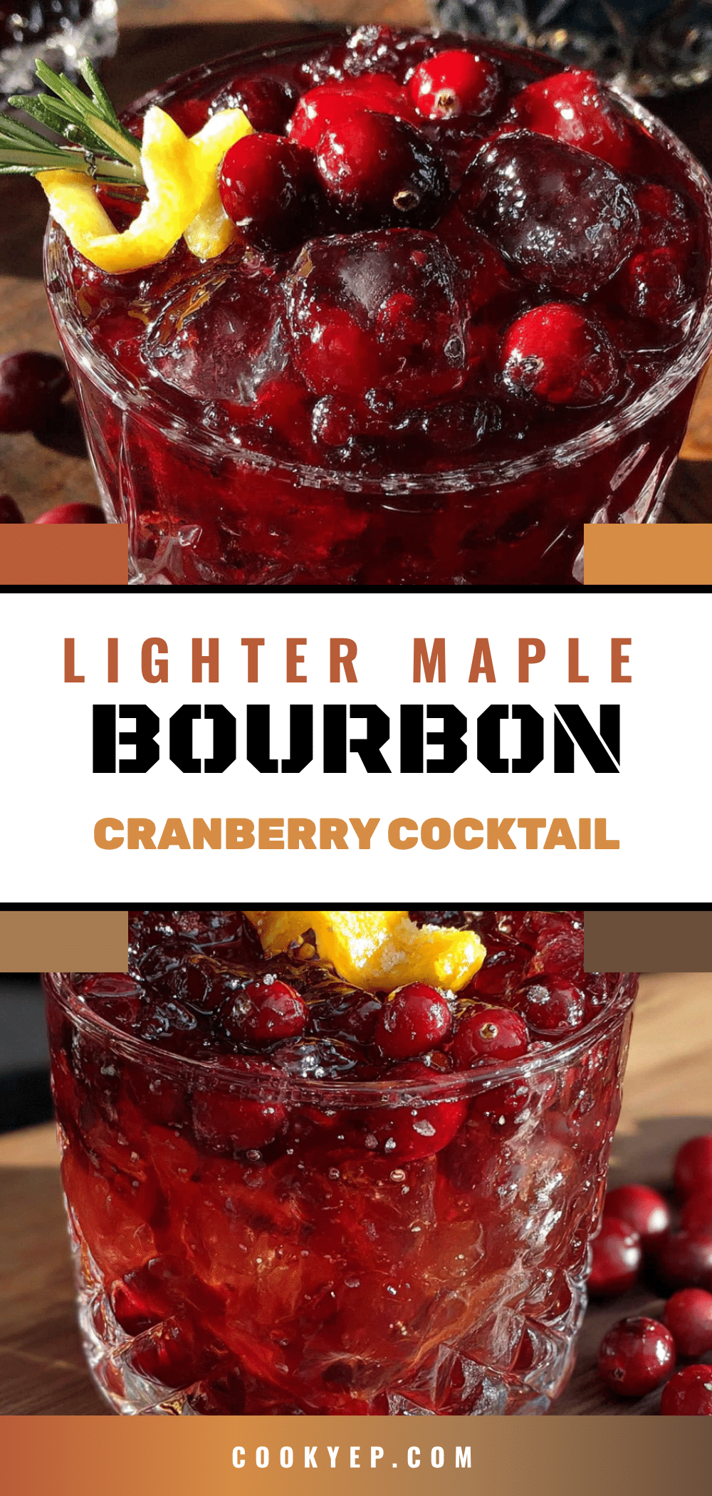 Lighter Maple Bourbon Cranberry Cocktail recipe