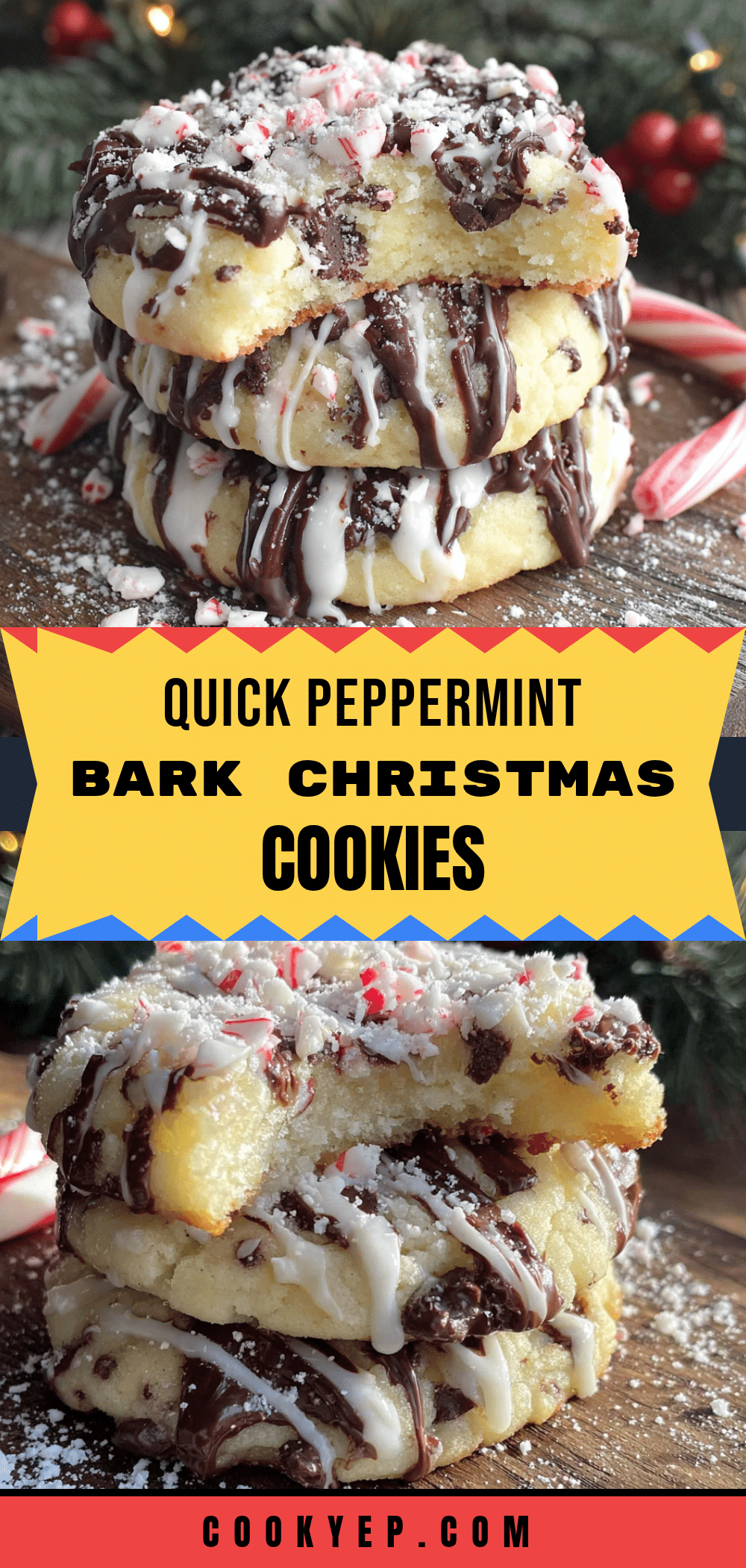 peppermint bark Christmas cookies recipe