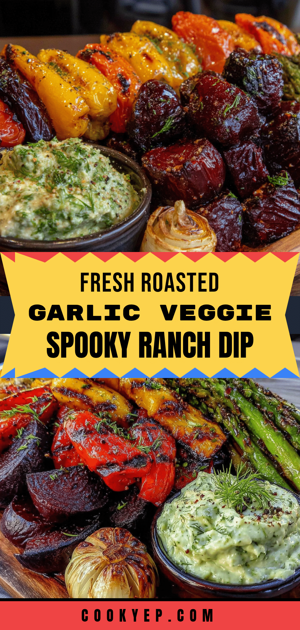 roasted garlic veggie tray with ranch dip recipe